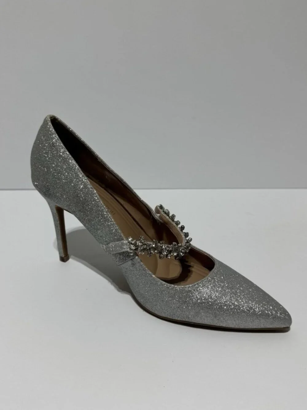 BCBGeneration Womens Branda Pump Heels Silver Size 7.5 M